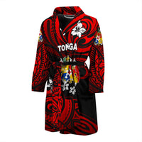 Mate Ma'a Tonga Rugby Men's Bath Robe Polynesian Unique Vibes - Red Men's Bath Robe Universal Fit Red - Polynesian Pride