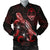 Guam Polynesian Men's Bomber Jacket - Turtle With Blooming Hibiscus Red Red - Polynesian Pride