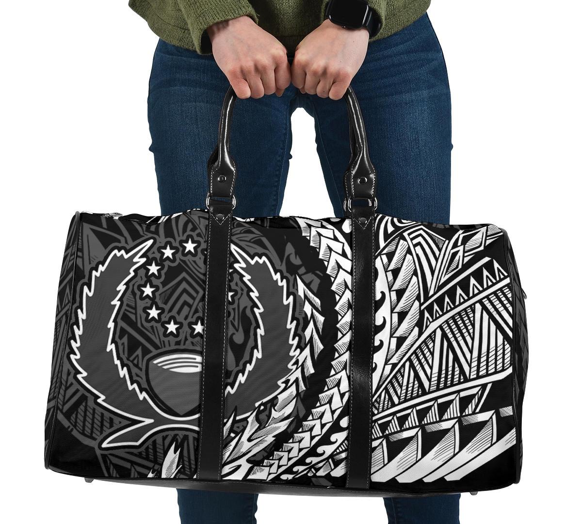 Pohnpei State Travel Bag - Custom Personalised Wings Style Travel Bag - Black - Pohnpei State One size Black - Polynesian Pride