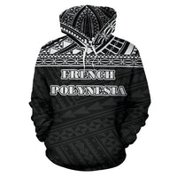 French Polynesia All Over Hoodie Polynesian Black Version - Polynesian Pride
