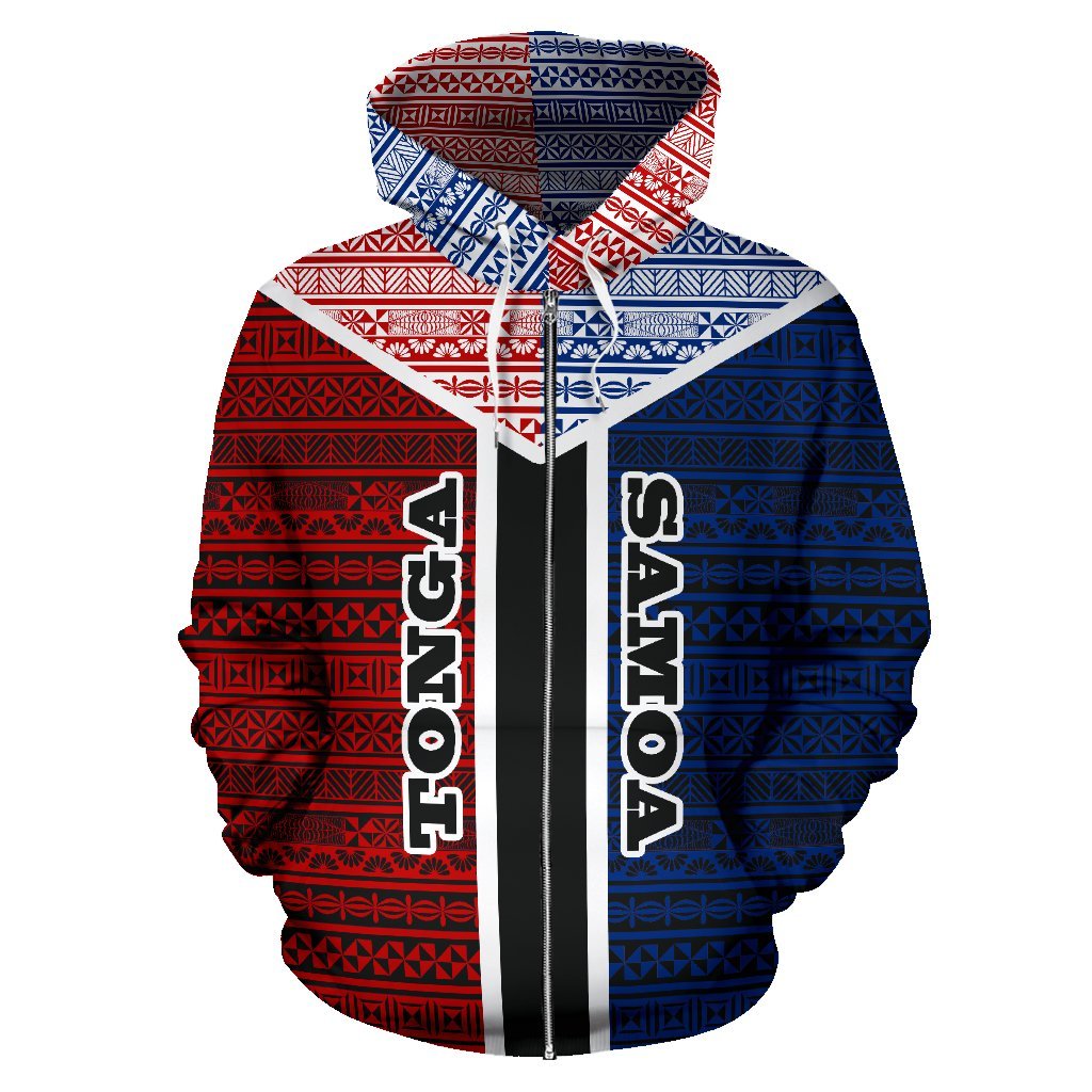 TokoUso Zipper Hoodie Tonga Samoa Coat of Arms - Polynesian Pride