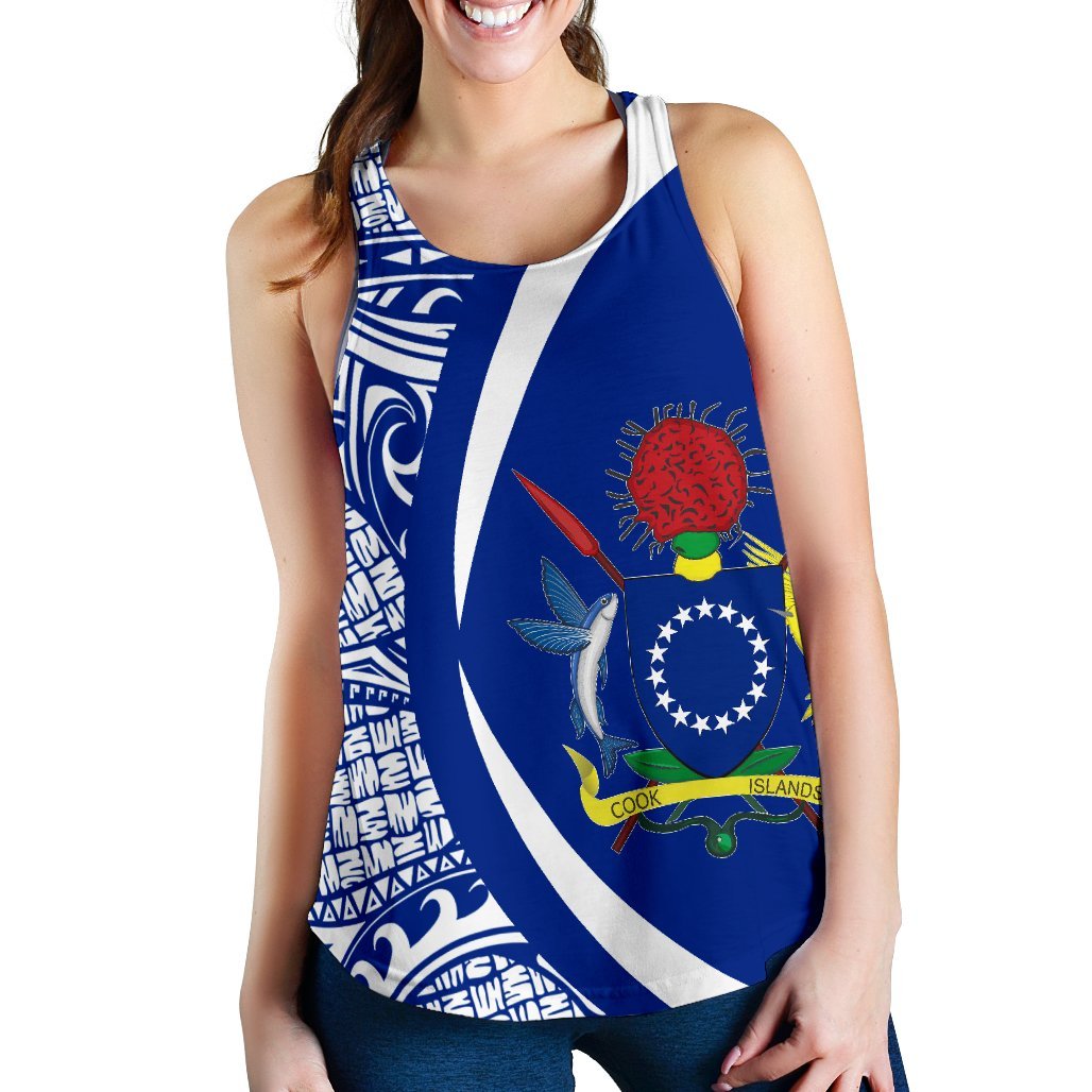 Cook Islands Polynesian Women'S Racerback Tank 07 White - Polynesian Pride