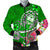 Guam Men's Bomber Jacket - Turtle Plumeria (Green) Green - Polynesian Pride