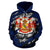 Polynesian Royal Coat of Arms Kanaka Map Hawaii Custom Hoodie Blue - Polynesian Pride