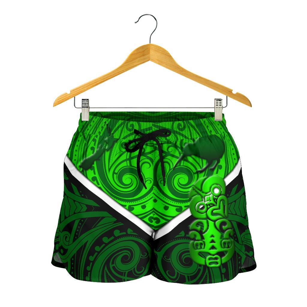 New Zealand Maori Rugby Women Shorts Pride Version - Green Women's Shorts - Maori Green - Polynesian Pride