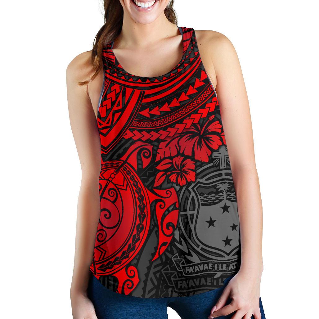 Samoa Polynesian Women's Racerback Tank - Red Turtle - Polynesian Pride