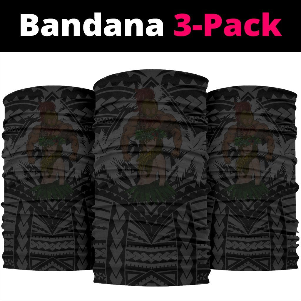 Polynesian Warrior Hula Girl Kanaka Hawaii Anchor Bandana 3 - Pack - AH - Grey - Polynesian Pride