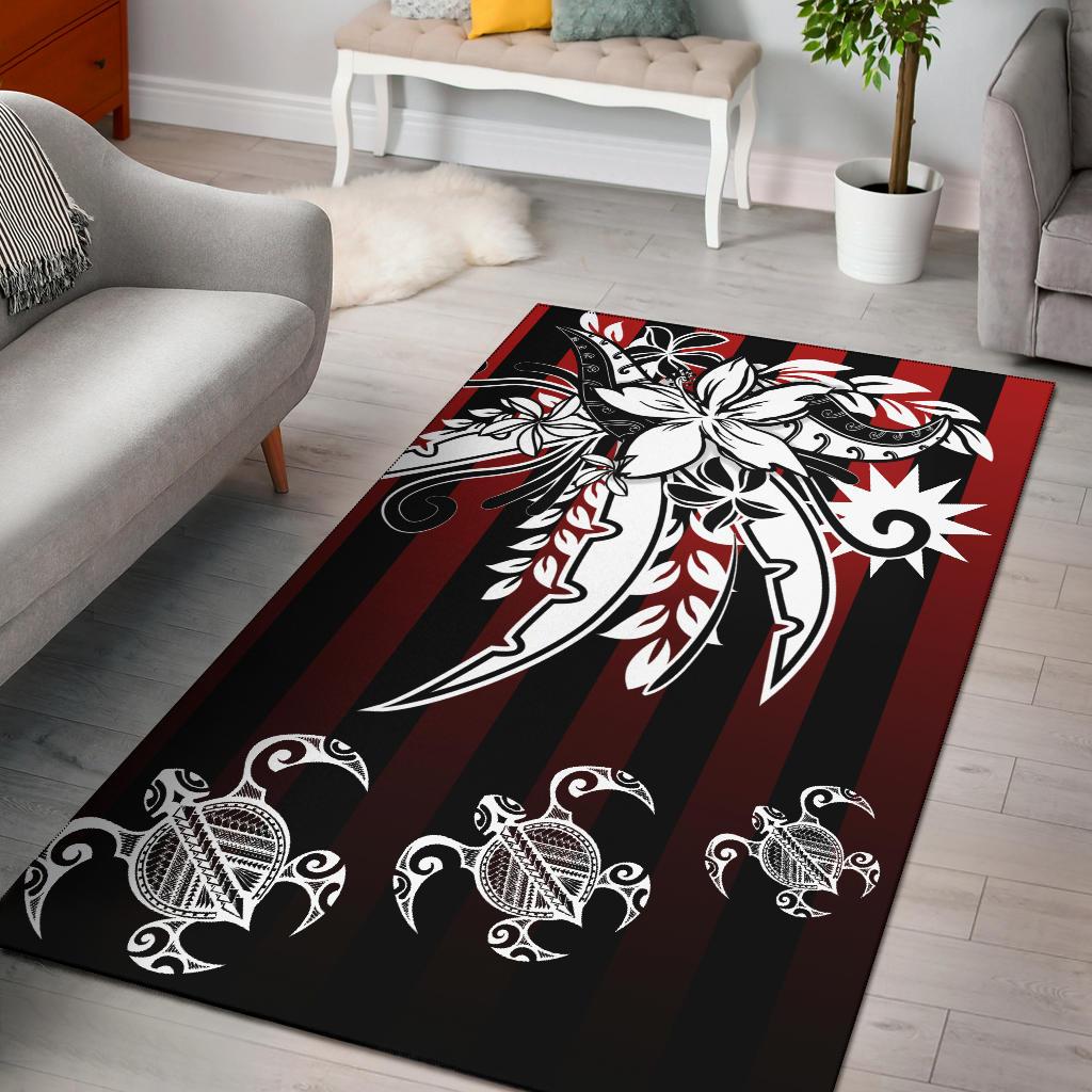 Nauru Area Rug - Vertical Stripes Style Red - Polynesian Pride