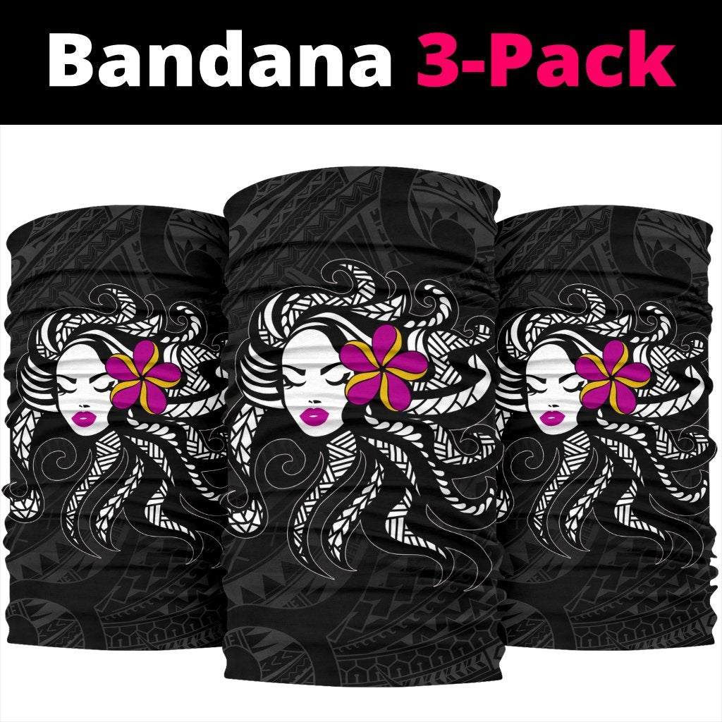 Hula Girl Polynesian Bandana 3 - Pack - White - AH - Polynesian Pride
