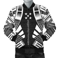 Gambier Islands Men Bomber Jackets - Polynesian Tattoo Black Black - Polynesian Pride