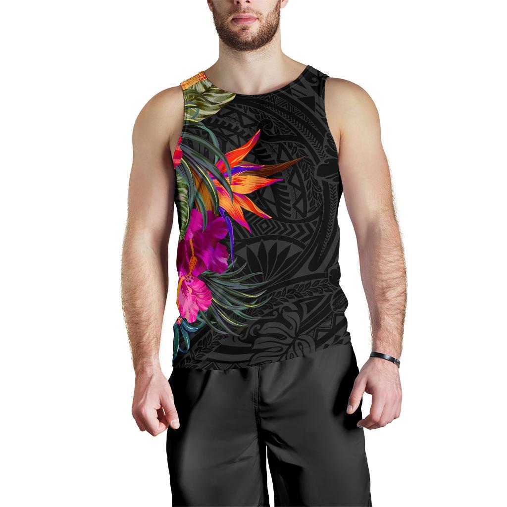 Polynesian Men's Tank Top - Hibiscus Pattern - Polynesian Pride