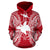 Papua New Guinea Polynesian ll Over Hoodie Map Red White - Polynesian Pride