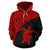 Fiji Tapa Hoodie Fiji Turtle Mermaid Red - Polynesian Pride