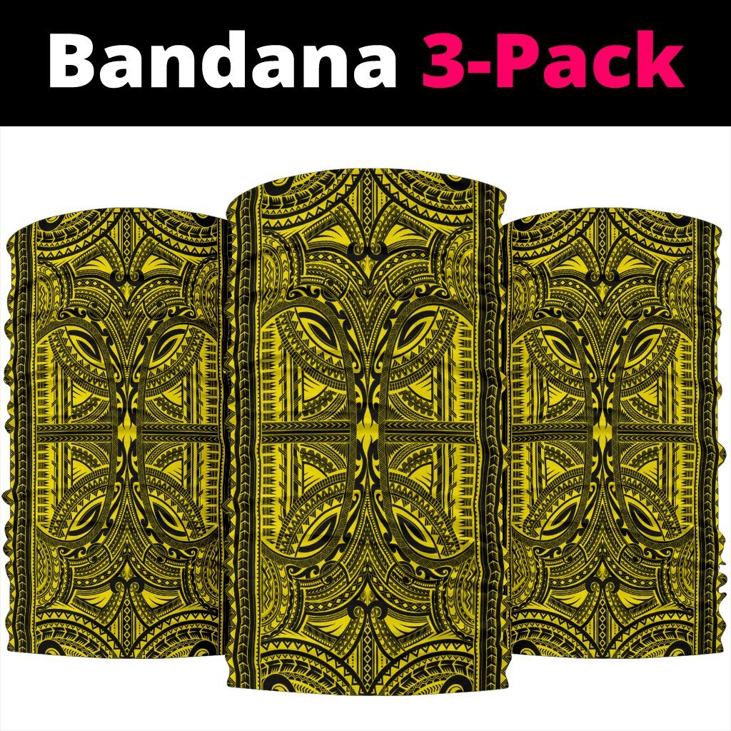 Polynesian Tribal Tatau Yellow Unisex Bandana One Size Yellow - Polynesian Pride