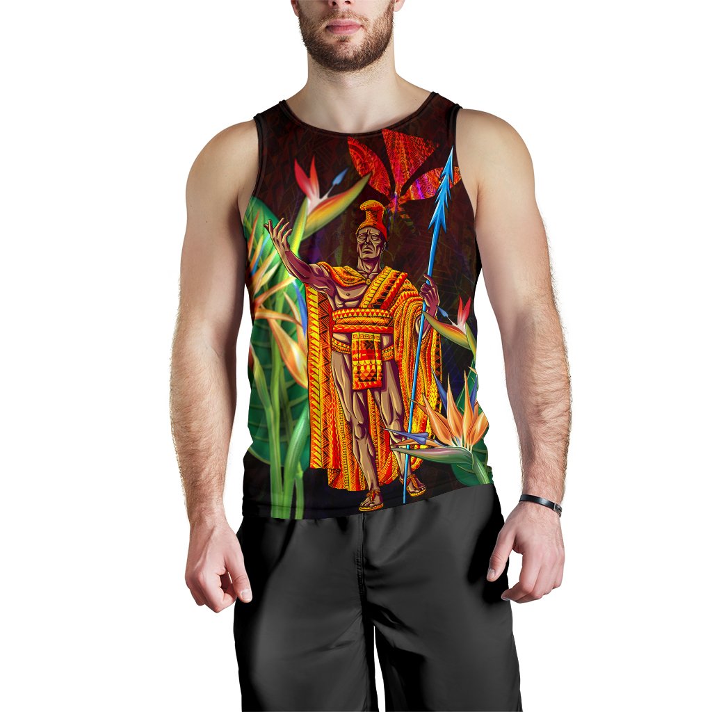 Hawaii Men's Tank Top - Hawaii King With Bird of Paradise - Polynesian Pride
