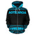 New Zealand Maori Zip up Hoodie, Aotearoa Silver Fern Zipper Hoodie Blue - Polynesian Pride