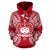 Samoa Polynesian ll Over Hoodie Map Red White - Polynesian Pride