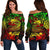 Samoa Women's Off Shoulder Sweater - Reggae Shark Polynesian Tattoo Art - Polynesian Pride