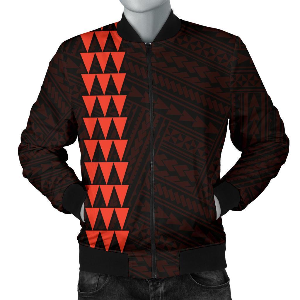 Hawaii Kakau Polynesian Anchor Personalized Men's Bomber Jacket - Orange Orange - Polynesian Pride