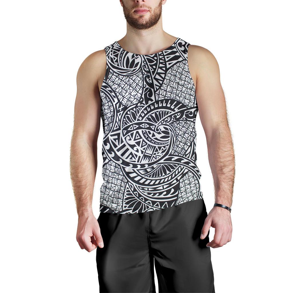 Polynesian Men Tank Top 25 Black-White - Polynesian Pride