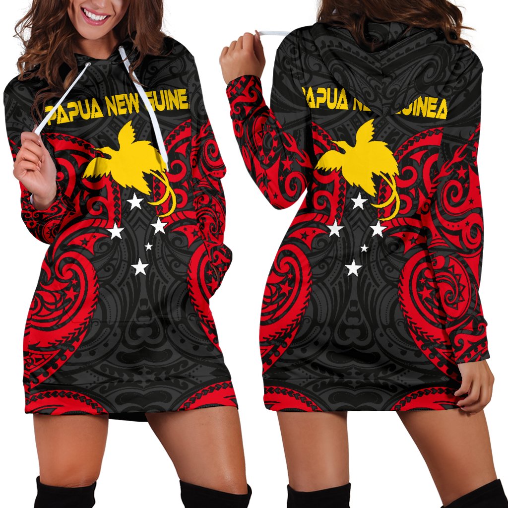 Papua New Guinea Women's Hoodie Dress - Papua New Guinea Spirit Red - Polynesian Pride