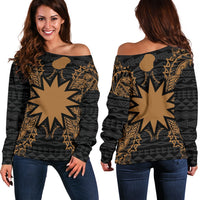 Nauru Polynesian Shoulder Sweater Map Gold Gold - Polynesian Pride