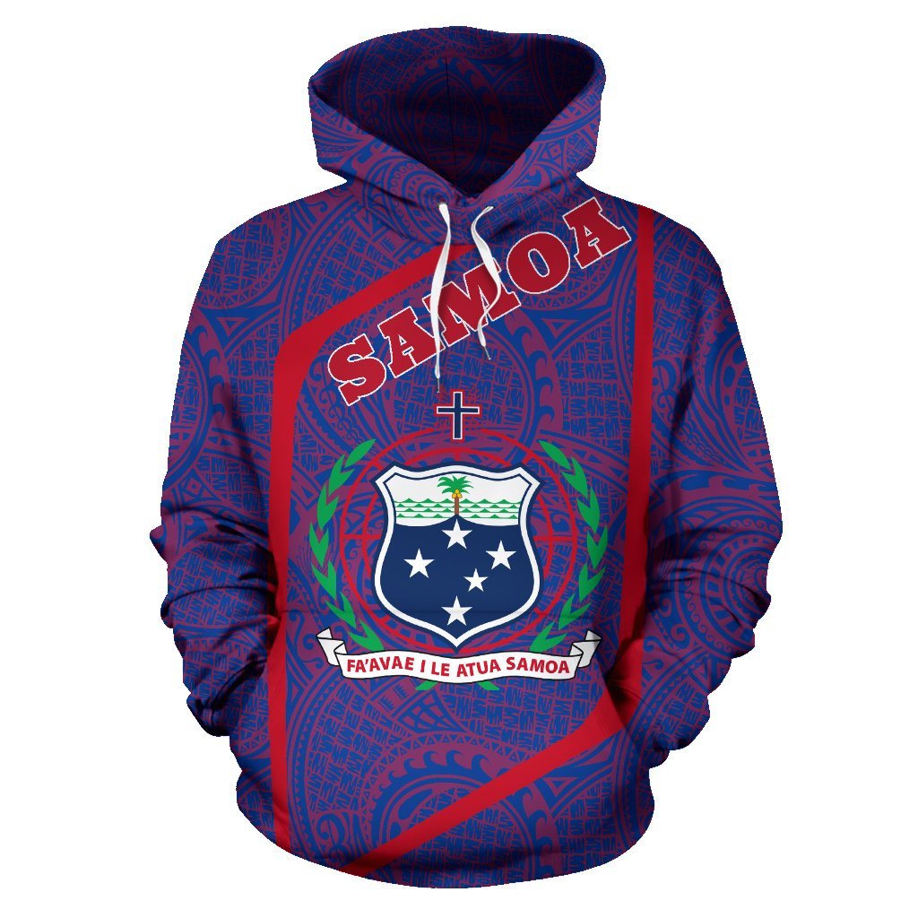 Samoa Hoodie Samoa Coat of Arms Polynesian Tattoo Style - Polynesian Pride