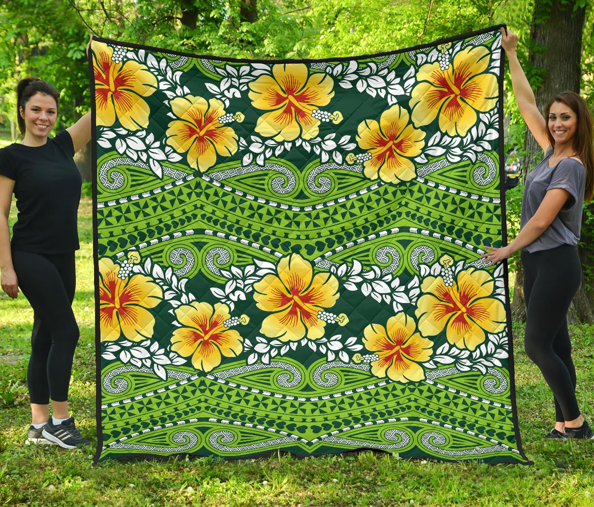 Hawaii Polynesian Premium Quilt - Hibiscus Patterns - Polynesian Pride