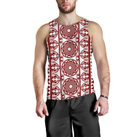 Polynesian Men Tank Top 33 White-Red - Polynesian Pride