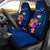 Samoa Polynesian Custom Personalised Car Seat Covers - Floral With Seal Blue Universal Fit Blue - Polynesian Pride