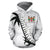 Fiji Tapa Hoodie Fiji Coat of Arms Cibi War Dance White - Polynesian Pride