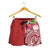 Polynesian Samoa Women's Shorts - Summer Plumeria (Red) - Polynesian Pride