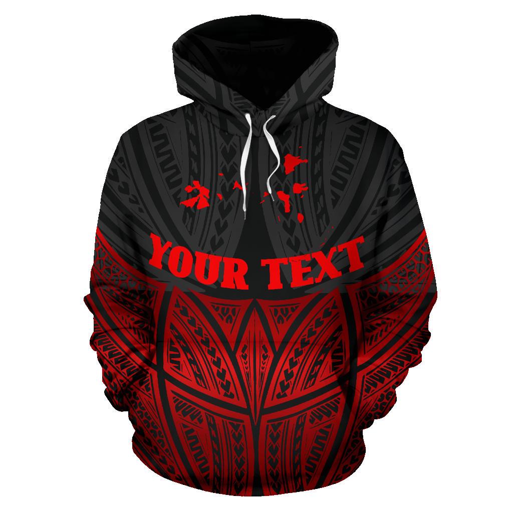 Chuuk Polynesian Custom Hoodie Red Black Pride Map nd Seal - Polynesian Pride