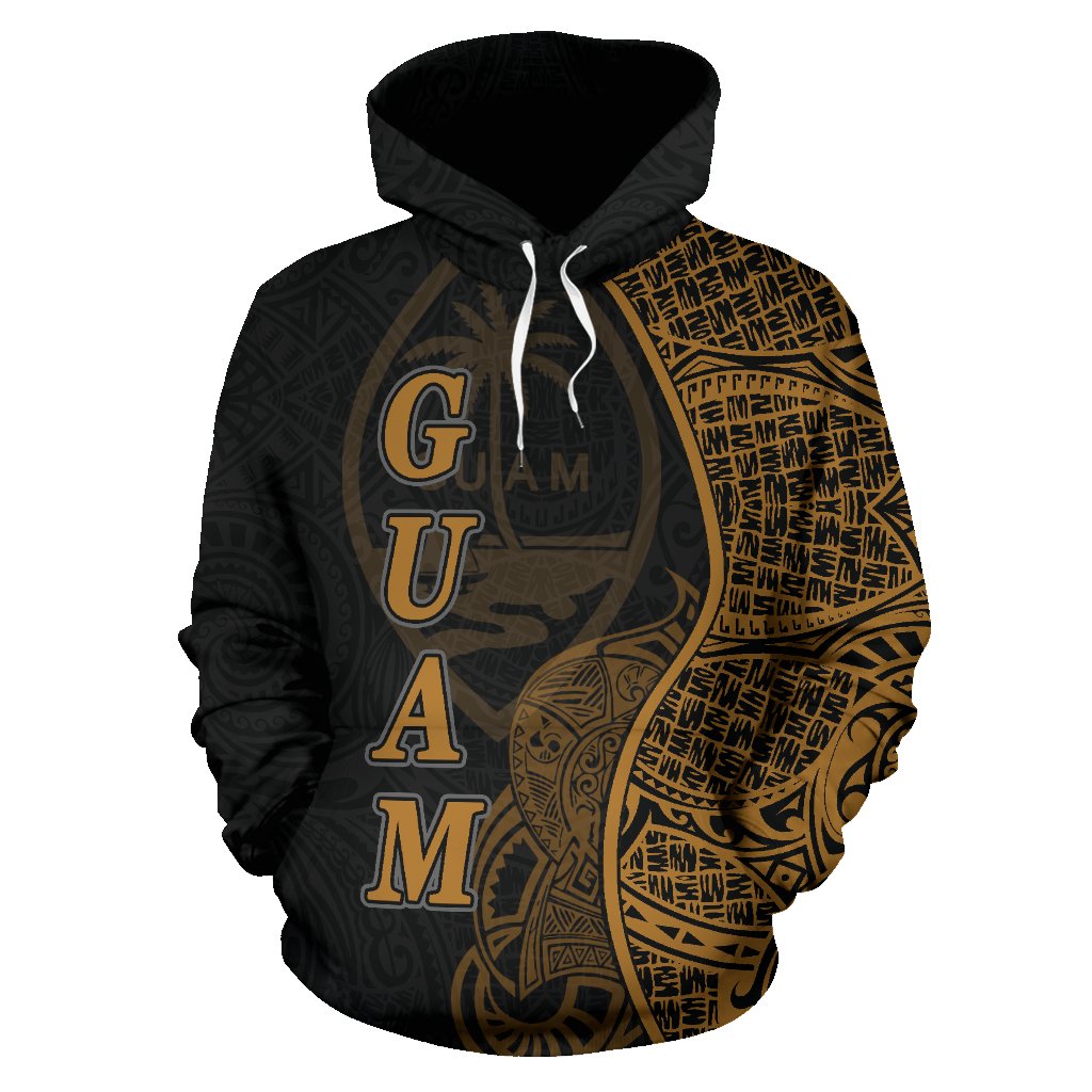Guam Polynesian Hoodie Coconut Tree Gold - Polynesian Pride