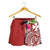 Wallis and Futuna Polynesian Women's Shorts - Summer Plumeria (Red) - Polynesian Pride