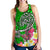 Polynesian Women's Racerback Tank - Turtle Plumeria Green Color - Polynesian Pride