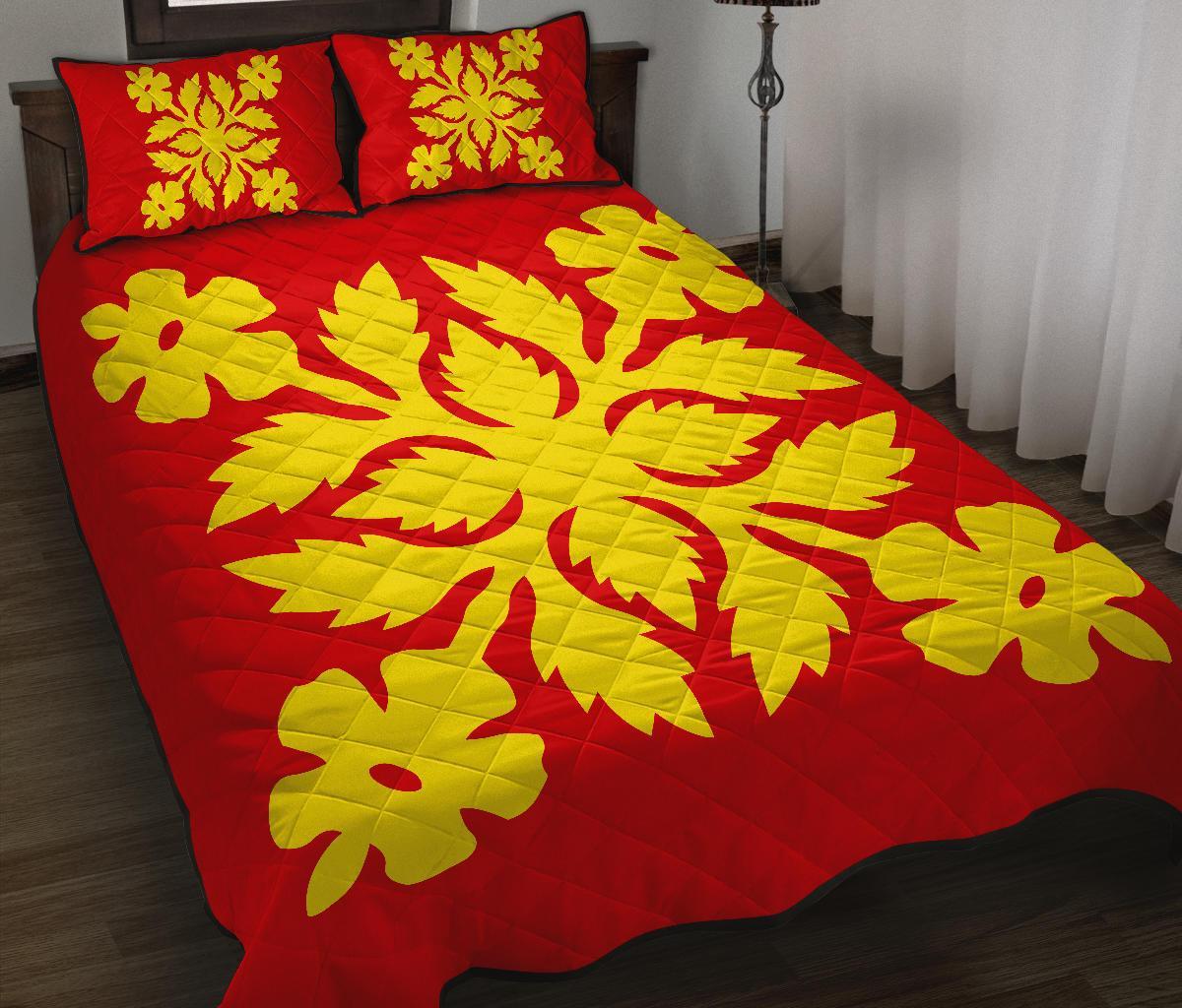 Hawaiian Quilt Bed Set Royal Pattern - Royal - B2 Style Art - Polynesian Pride
