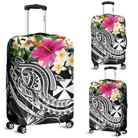 Wallis and Futuna Polynesian Luggage Covers - Summer Plumeria (Black) - Polynesian Pride