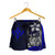 Kosrae Micronesia Women's Shorts Blue - Turtle With Hook - Polynesian Pride