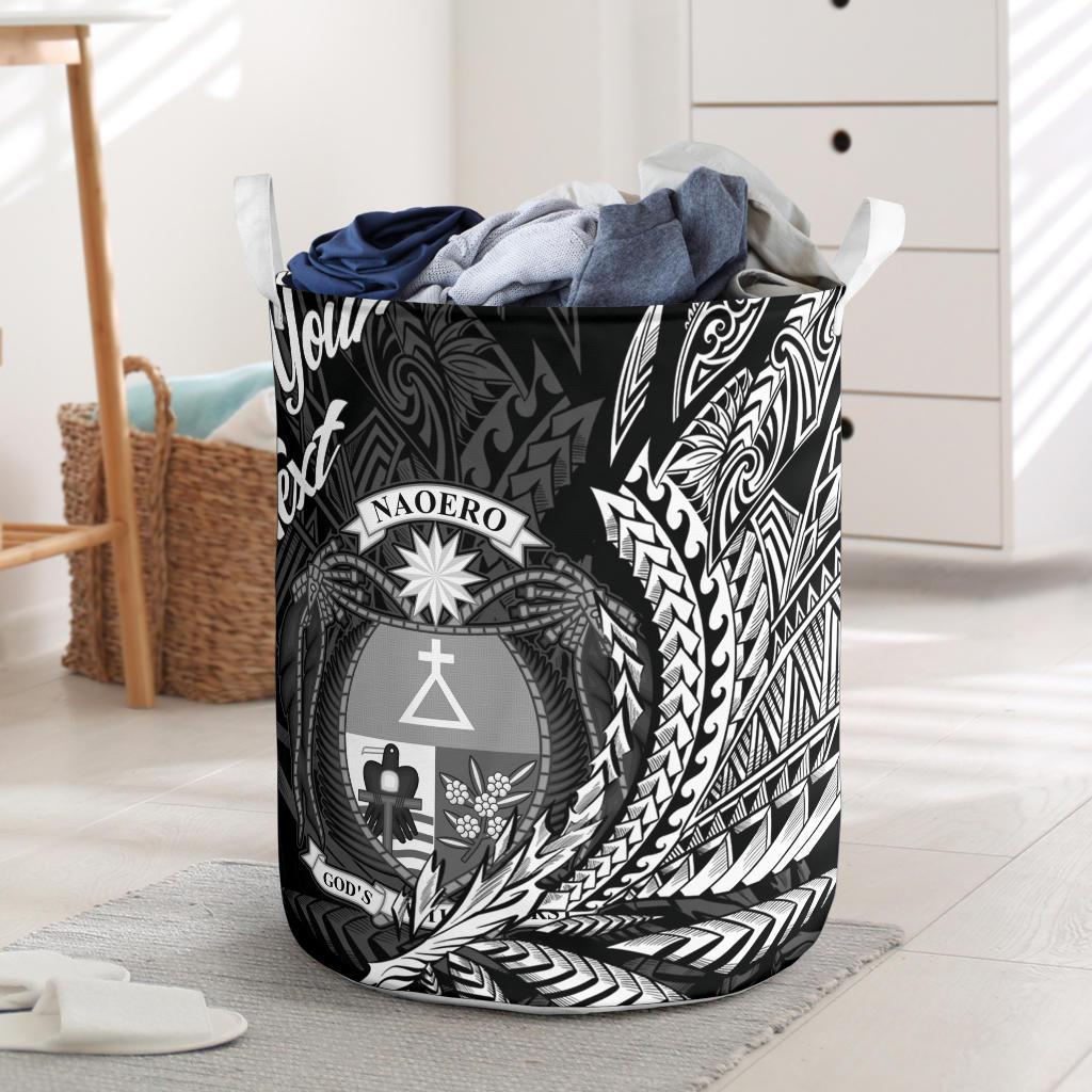 Nauru Laundry Basket - Custom Personalised Wings Style Laundry Basket - Nauru One Size Black - Polynesian Pride