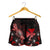 Wallis And Futuna Polynesian Women's Shorts - Turtle With Blooming Hibiscus Red - Polynesian Pride