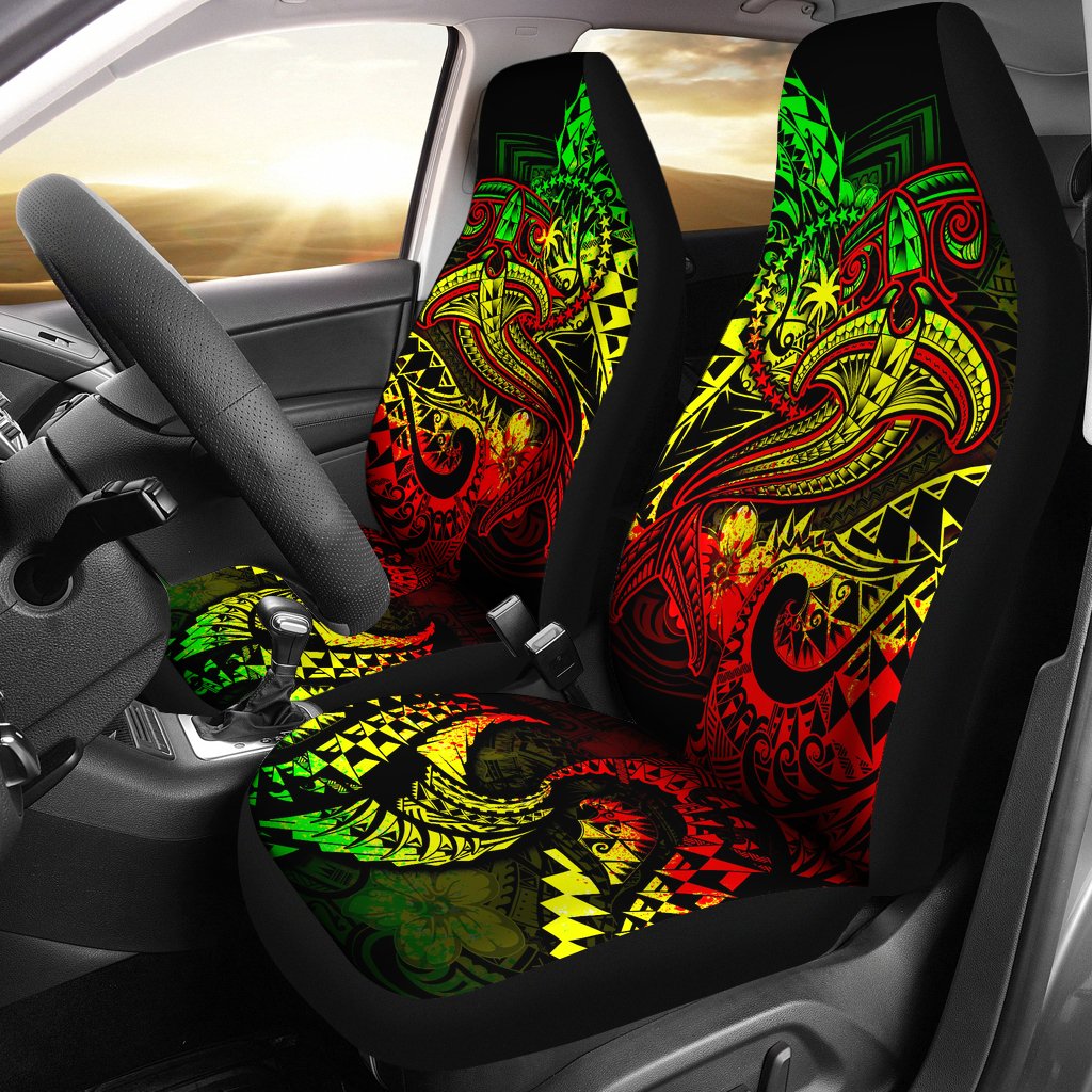 Chuuk Car Seat Covers - Reggae Shark Polynesian Tattoo Universal Fit Reggae - Polynesian Pride