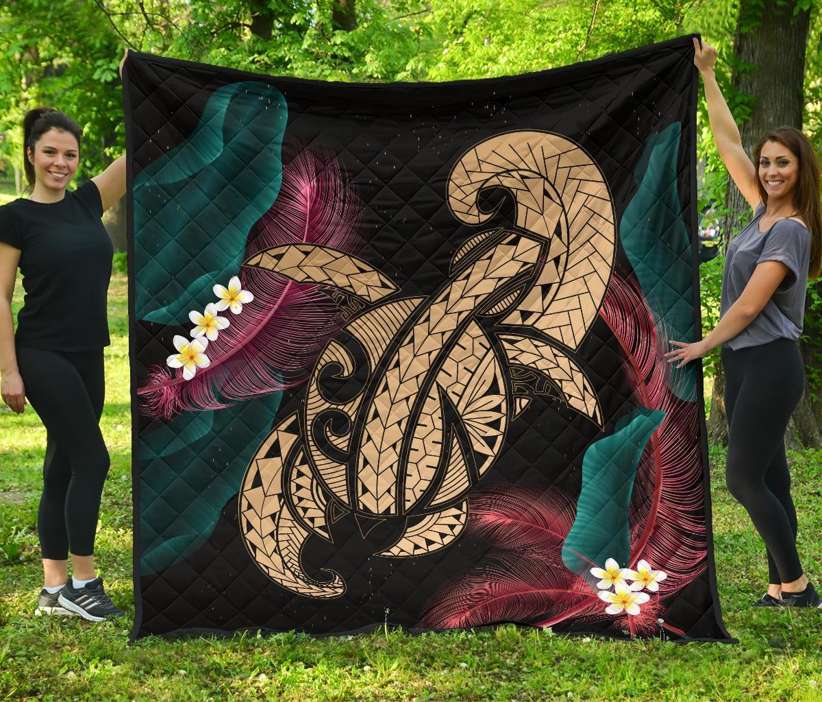 Hawaii Turtle Polynesian Tropical Premium Quilt - Ghia Style Gold Gold - Polynesian Pride