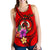 Vanuatu Polynesian Custom Personalised Women's Racerback Tank - Floral With Seal Red Red - Polynesian Pride