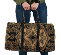 Polynesian Plumeria Mix Gold Black Hawaii Travel Bag Travel Bag One size Gold - Polynesian Pride