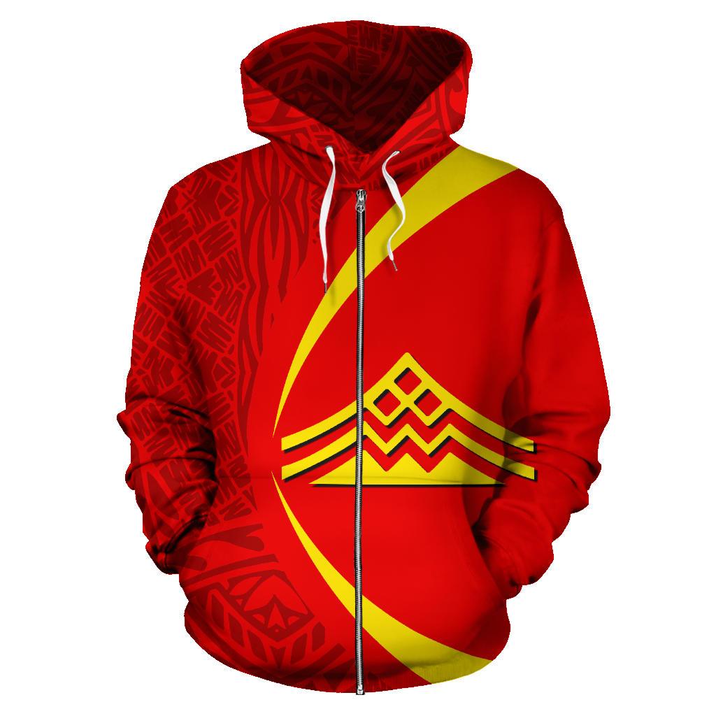 Hawaii Polynesian Mauna Kea Zipper Hoodie Black Circle Style - Polynesian Pride