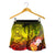 Guam Women's Shorts - Humpback Whale with Tropical Flowers (Yellow) - Polynesian Pride