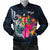 Fiji Polynesian Men's Bomber Jacket - Tropical Flower Blue - Polynesian Pride