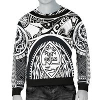 Polynesian Men's sweaters - Guam Flag, Seal with Maui Moana Tattoo Unisex White - Polynesian Pride