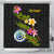 Federated States Of Micronesia Polynesian Shower Curtain - Plumeria Tribal 177 x 172 (cm) Black - Polynesian Pride